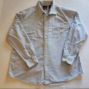 Chaps Classic Stripe Long-Sleeve Shirt - Blue/White Size XXL